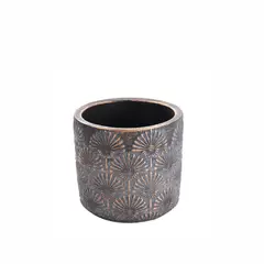 HOME ESSENTIALS - Maceta de cemento cobre/gris 13 cm