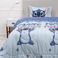 MASHINI - Plumón 1.5 Plazas Nuevos 185x228 Cm Stitch fluffly Nuevos