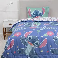 MASHINI - Plumón 1.5 Plazas Nuevos 185x228 Cm Stitch Love Nuevos