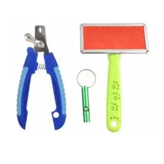 GENERICO - Set De Aseo Para Mascotas Perros Cepillo Corta Uñas y Silba