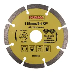 TORNADO - Disco diamantado segmentado 4 1/2" concreto