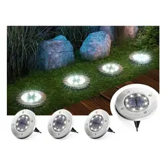 GENERICO - Pack X4 Luz Led Solar Con Estaca Exterior Jardin 8 Led