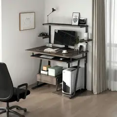 GENERICO - Escritorio Con Cajón Y Repisa Madera 70x42x117cm