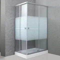 JOYTEK - Shower Rectangular Strava Blanco 120x80x198cm Incluye Receptáculo