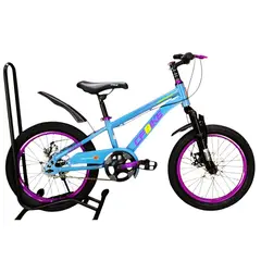GENERICO - Bicicleta Aro 18 CfBike con Freno Disco Azul Log Amarillo