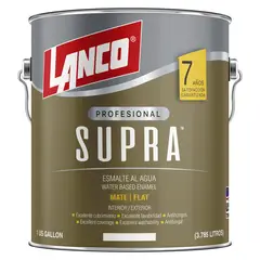 LANCO - Esmalte al agua Supra Mate Blanco 1GL