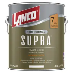 LANCO - Esmalte al agua Supra Satin Blanco 1GL