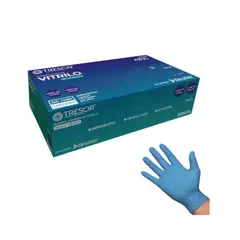 REUTTER - Guante Examen Vitrilo Libre de Polvo Azul Talla L 100 Unidades