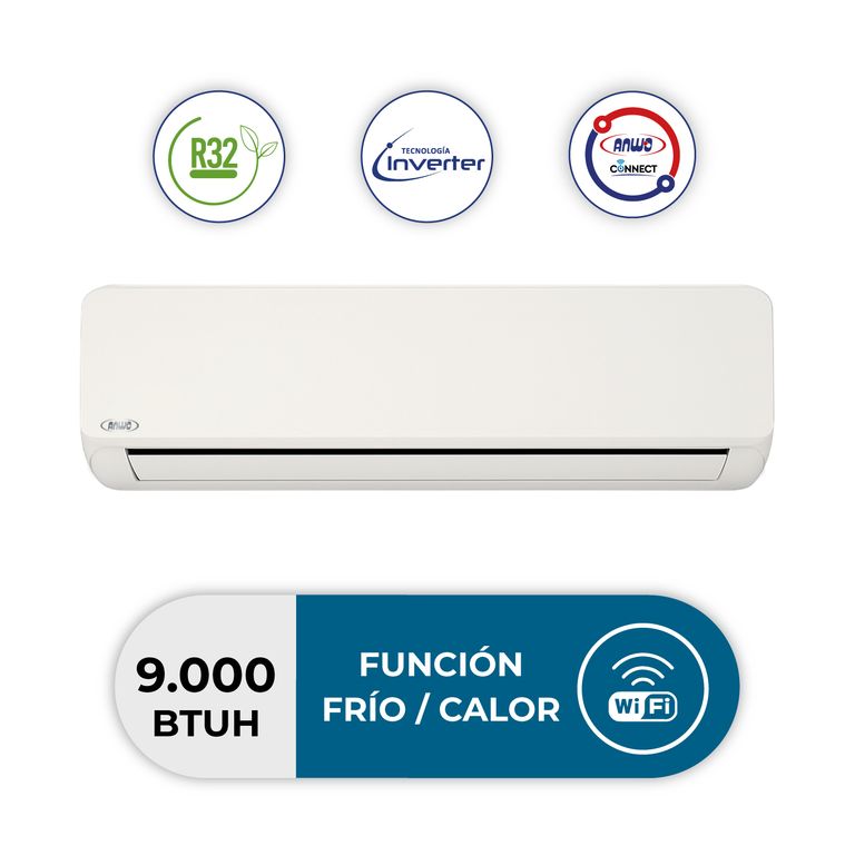 Aire Acondicionado Split Muro INVERTER ECOFLOW 9.000 BTU con Wifi