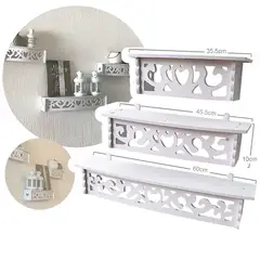 GENERICO - Set 3 Repisas de Pared Flotantes Melamina Blanca