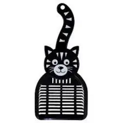 METALFER - Pala Para Arena Gatos Diseño Ergonómico Resistente NEGRO