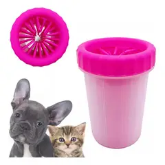 SOFTI - Lava Limpiador De Patas Perros Pequeños Limpia Patitas Rosa