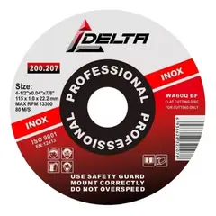 METALFER - Disco Corte Metal Inox 4 1 2 DELTA UND