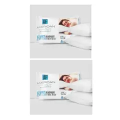 AMERICAN FAMILY - Pack 4 Almohadas 50x70 Polycotton - Cannon Blanco