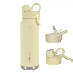 BUFFER FLASK - Termo Botella Agua Termica Acero Inox Buffer 1lt - Amarillo