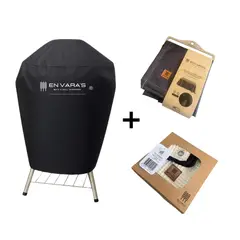 EN VARA'S MEATS & GRILL - Set Parrillero 3 Pzas Funda Parrilla / Parrillera 18" + Mantel Grill + Paño Grill