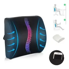 GENERICO - Cojin Con Memoria Ortopedico Lumbar Sillas Asiento Automovil