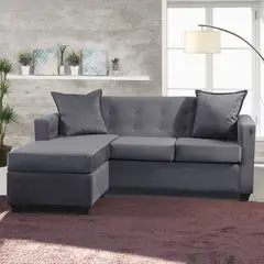 MASEL - Seccional Intercambiable Gramado Felpa Gris 170x130x83