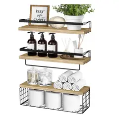 GENERICO - Kit Repisas Flotantes De Pared Estante Organizador Baño