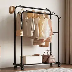 GENERICO - Perchero Organizador Colgante De Ropa Doble Barra Metálico