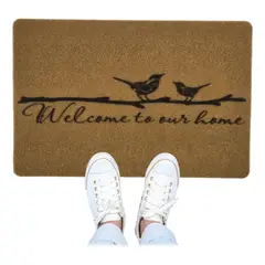 GENERICO - Alfombra Limpia Pies Felpudo De Fibra Bienvenidos Idiomas