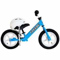 FREEBE - Bicicleta balance sin pedales + Casco aprendizaje Equilibrio Azul