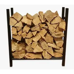 GENERICO - Leñero Estante Para Madera O Leña De Metal Negro