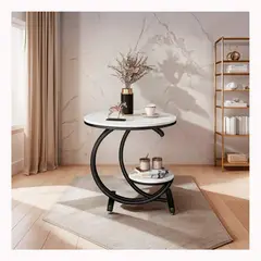 GENERICO - Mesa De Centro De 2 Niveles Mesa Auxiliar De Lujo