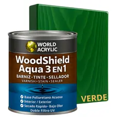 KENT - BARNIZ MADERAS WoodShield Aqua 3 en 1- OCTAVO GALÓN - VERDE IMPREGNADO