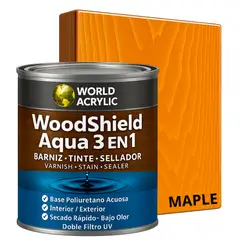 KENT - BARNIZ MADERAS WoodShield Aqua 3 en 1- OCTAVO GALÓN - MAPLE