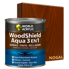 KENT - BARNIZ MADERAS WoodShield Aqua 3 en 1- 1000CC - NOGAL