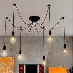 SECRETJOY - Lámpara de araña vintage lámpara de techo colgante con 6 cabezales