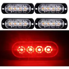 WELDMON - 4pk Luzs Estroboscópicas Emergencia LED Para Autos-Rojo