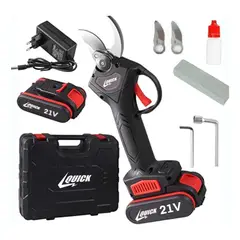 QUICK - Podadora Tijera Eléctrica 2 Baterias Cargador Hoja Bolso