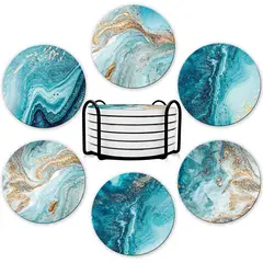 SECRETJOY - Set 6 Posavasos Antimanchas Impermeables Aislamiento térmico