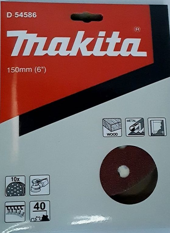 Discos Lija Velcro (10u) 150mm Grano 40 D-54586