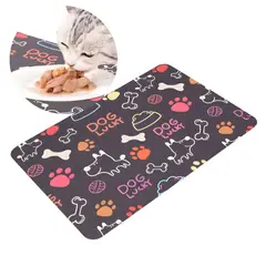 GENERICO - Alfombrilla Alimentación Absorbente Negros Perros 40X60 CM