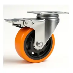 GENERICO - Rueda Giratoria Naranja Rueda Industrial Multiuso 5 Pulgadas