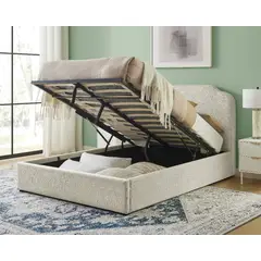 SWEET HOGAR - Cama KING con respaldo almacenamiento incorporado