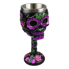 GENERICO - Copa Cáliz Calavera Con Flores Esqueleto Mug