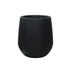NECTAR - Macetero Cracovia Negro Redondo Poliresina Diámetro 38,5 cm x Alto 42