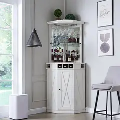 MSA MUEBLES SANTA ANA - Vitrina Esquinero White DC08