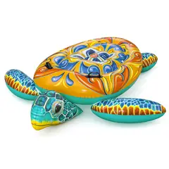 BESTWAY - Flotador inflable tortuga mediterránea 183x173cm