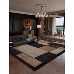 GENERICO - ALFOMBRA 150X200 DISEÑO ELEGANTE CUADRO TETRIS DECORATIVO MP