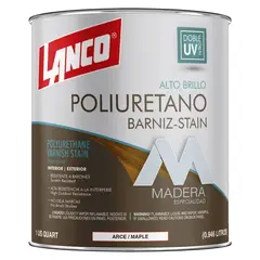LANCO - Barniz de Poliuretano Más Stain 2 en 1 Brillante 1L Arce