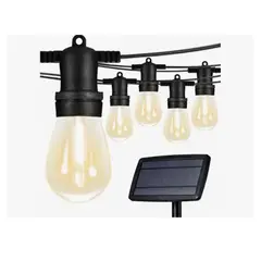 GENERICO - Guirnalda Led 10 Metros Panel Solar Con 10 Ampolletas Led