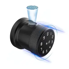 NOVYSTOR - Cerradura Digital Inteligente Circular Acero, huella y Clave