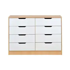 MOBIKIT - Comoda Misuri 8 Cajones Carvalo Blanco