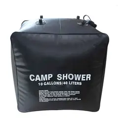 GENERICO - Ducha Solar 40 Litros Negro Doite Camping Playa Exterior Compacta