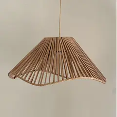 GENERICO - Pantalla lámpara cuero Fustera